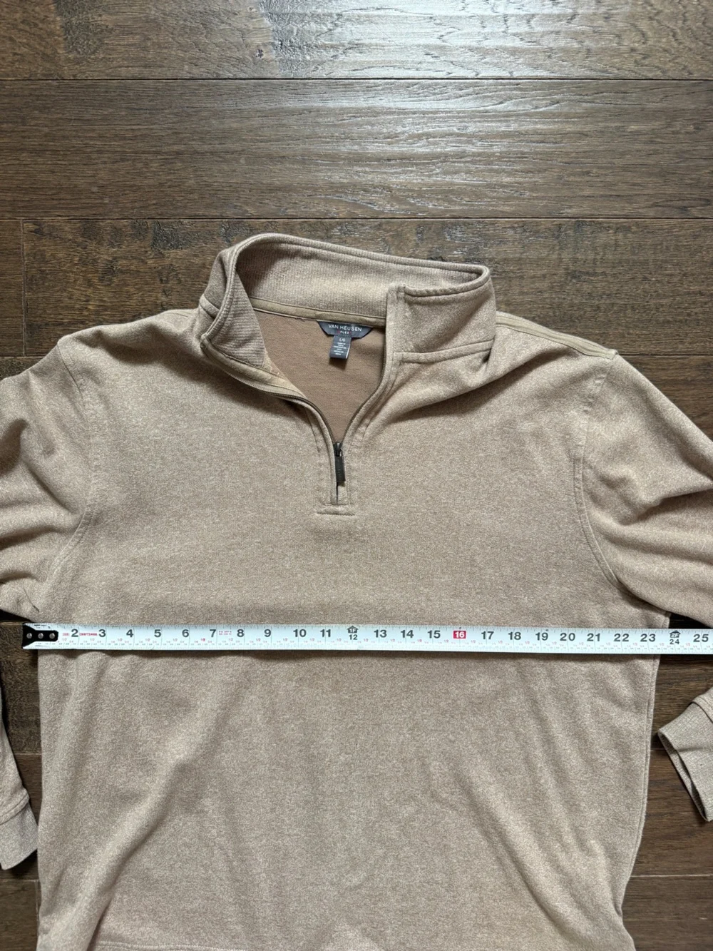 Van Heusen Men's Light Brown Quarter Zip Sweater